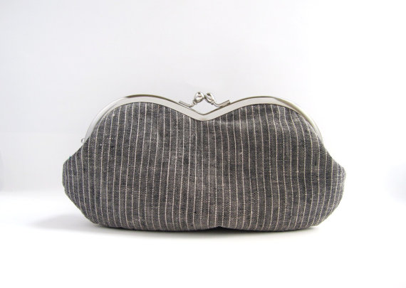 sunglasses case-gray linen-snap case-frame purse